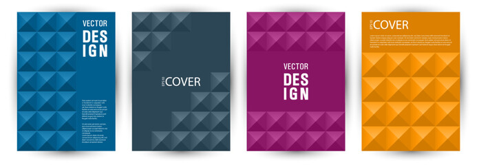 Corporate booklet front page template bundle graphic design. Memphis style cool poster template
