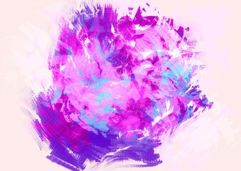 Pink paint splashes isolated on white background