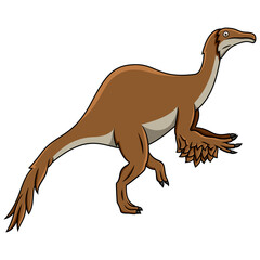 Cartoon Deinocheirus isolated on white background