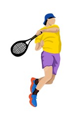 illustration - people playing tennis