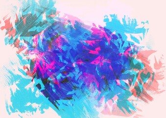 Abstract colorful paint splashes isolated on white background