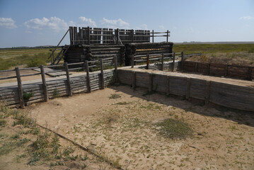 Excavations of Arkaim in the Southern Urals. Monument of history.