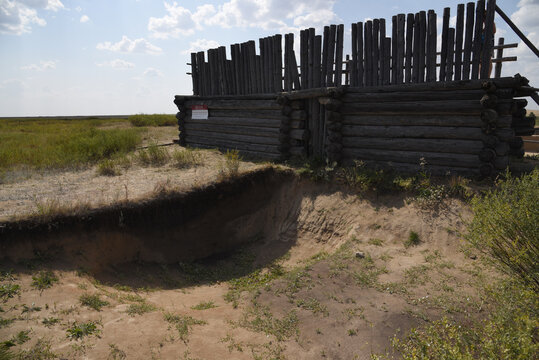 Excavations of Arkaim in the Southern Urals. Monument of history.