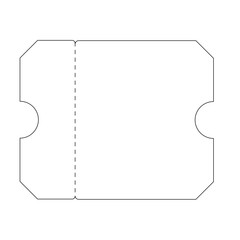 outline simple 2 tone tear ticket price Chamfer corner shape