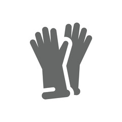 Wear protective gloves vector icon. Rubber cleaning gloves filled symbol.