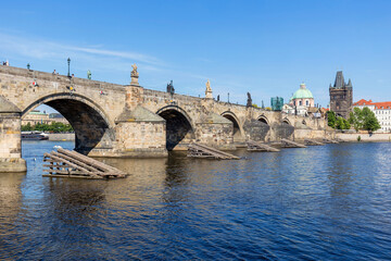 Fototapeta na wymiar Charles Bridge (karluv most) In Prague, Czech Republic
