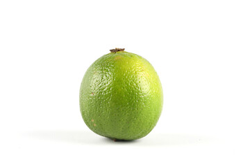 A close-up of one lime isolated on white
