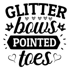Glitter bows pointed toes svg