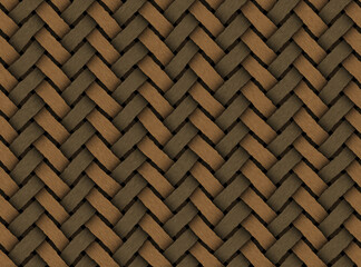 3d illustration, pattern texture rustic straw braids black background