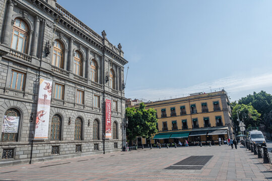 MEXICO CITY - November 20, 2022: Museo Nacional de Arte MUNAL on Calle de Tacuba in historic center of Mexico City CDMX, Mexico. Historic center of Mexico City is a UNESCO World Heritage Site.
