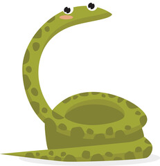 Cartoon snake. Reptile. Cartoon character. cute kind snake