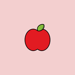 Cute Apple cartoon illustration, simple vector illustration