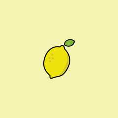Cute Lemon cartoon illustration, simple vector illustration