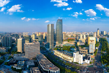 Fototapeta premium The Urban Environment of Sanjiangkou, Ningbo, Zhejiang Province, China
