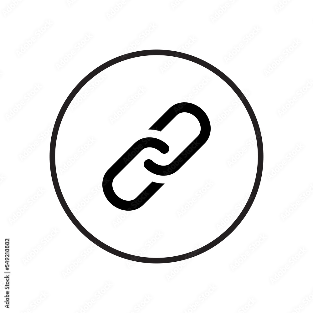 Poster link button icon vector isolated on circle line background