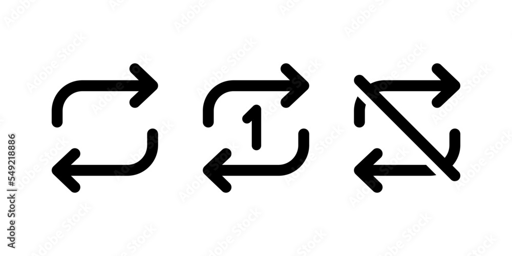 Poster repeat music icon vector for web or mobile app