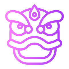 lion dance gradient icon