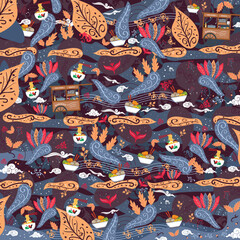 
Javanese batik pattern, a culinary blend of chicken noodles and carts with modern motifs
