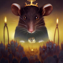 The Rat King. A concept on the theme of villainous power, dictatorship.
