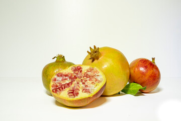 Slice pomegranate isolated on the white background