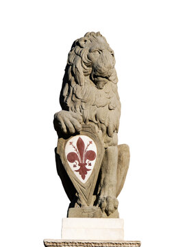 Lion Marzocco is a symbol of the florentine army, it is a work by Donatello Risale sculpted in 1419-1420