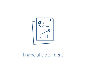 Financial Document, Financial report, Business Report Icon, Outline Vector Icon Design- Editable Stroke
