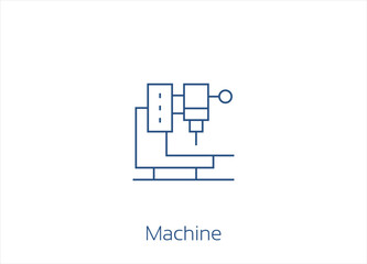 Robotic Machine, machine, Factory Vector Icon Design- Editable Stroke