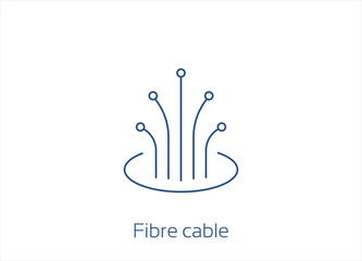 Optical Fibre cable icon. Vector Icon Design- Editable Stroke