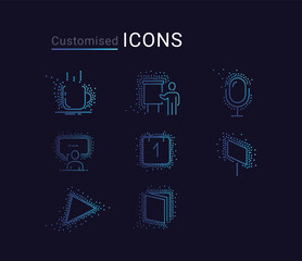 Unique mixed icons Set, made of multiple dots, Modern signs, dotted symbols collection, the exclusive icons for websites, Campaign, logo design, mobile apps, infographics