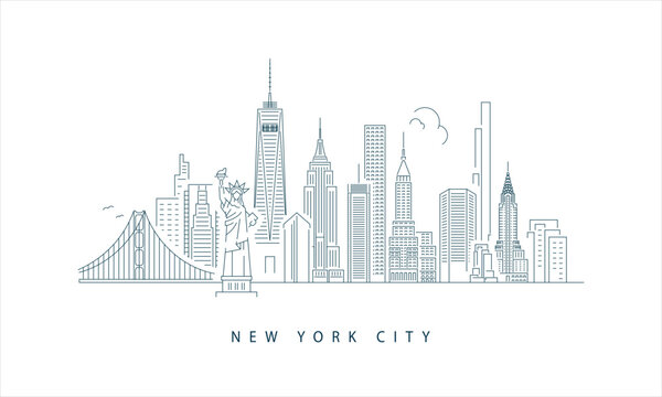 New York City Sketch - Sepia – high-quality wall murals with free shipping  – Photowall