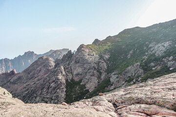 Unbelievable, stunning views during de GR20 hike in Corsica, a long distance hike that takes around...