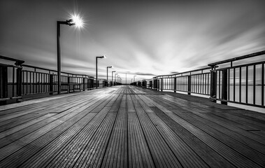 The lonely pier at night