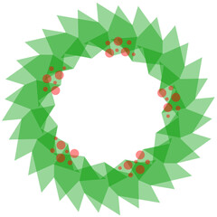 Abstract Geometric Polygon-16aa4 'Holiday Wreath with Holly'