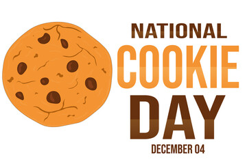 National Cookie Day on December 4 Wallpaper with Cookie Illustration and Typography. Cookie day background colorful design

