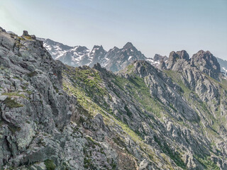 Unbelievable, stunning views during de GR20 hike in Corsica, a long distance hike that takes around...