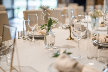 table set for a wedding reception