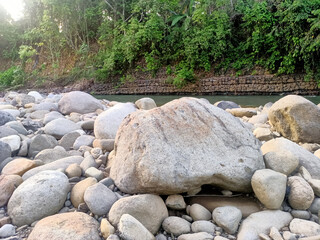stones in the water river