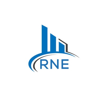 RNE letter logo. RNE blue image. RNE Monogram logo design for entrepreneur and business. RNE best icon.	
