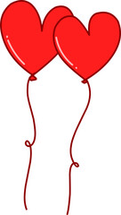 Valentine's day heart balloon illustration