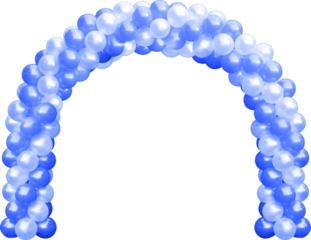 balloon arch, blue balloons for decorate the arch of event