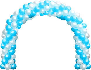 balloon arch, blue balloons for decorate the arch of event