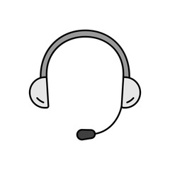 Headset. Headphones with microphone vector icon