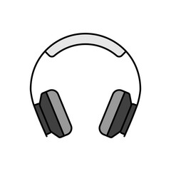 Over-ear headphones vector grayscale icon