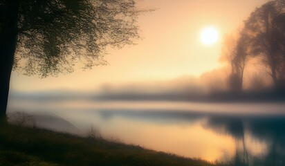 sunrise over the lake