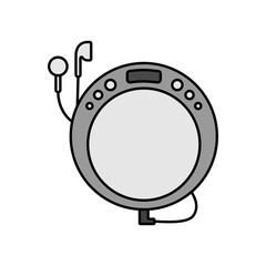 Portable CD player with earphone vector icon