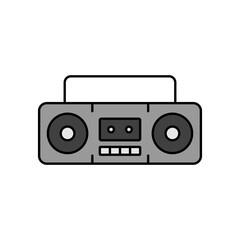 Boombox cassette stereo recorder vector icon