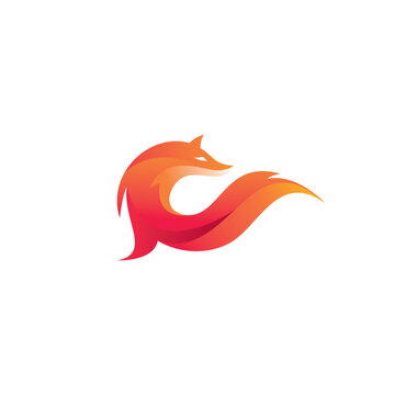 Fox Fire Logo. C Fox Logo Vector. Fox Illustration. Fox Animal