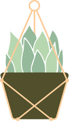 Hanging Houseplant Vector Illustration