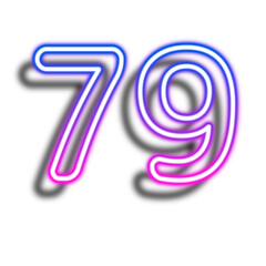 Glowing Neon Number Seventy Nine