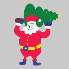 Santa claus character pose vector. Santa claus character illustration vector